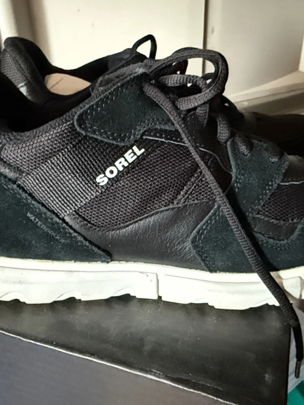 Sorel Women's Black and White Lace-Up Sneakers